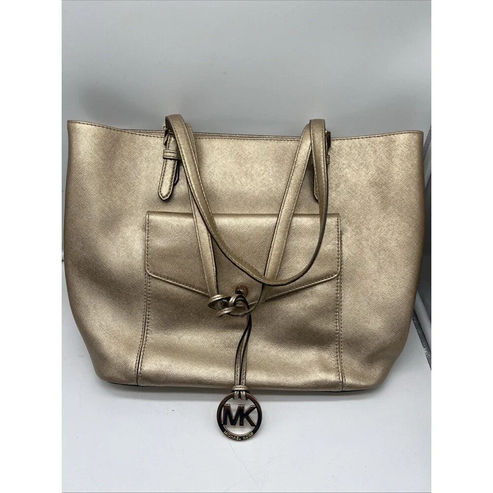 Michael Kors Large Gold Saffiano Leather Handbag Tote